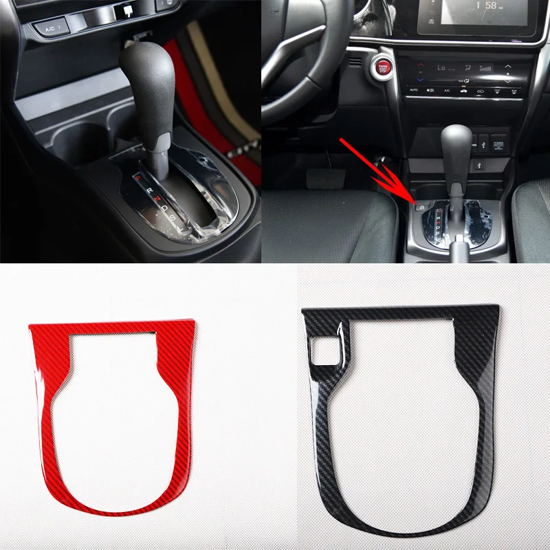 Nadaje się do Honda City 2015-2019 osłona kierownicy z włókna węglowego dekoracja wnętrz tapicerka, przełącznik okna elektrycznego tapicerka 2017 2016 — zdjęcie 3