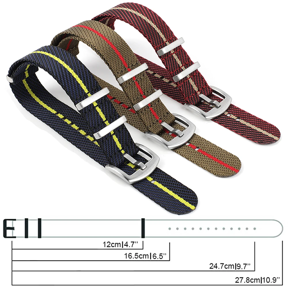 Weave Stripe Nylon Strap 20mm 22mm Watch Straps Replacement Watch Band Wristband Accessories For Seiko Watchbands