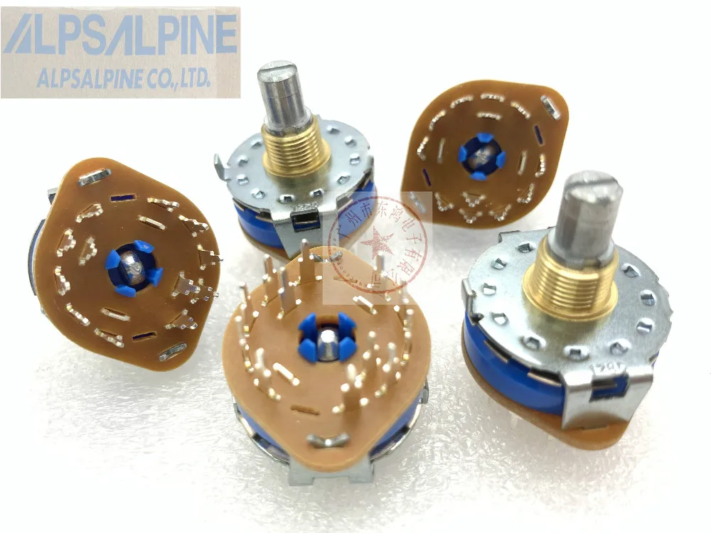 Alps Alps rotary band switch 2-knife 5-gear srrm254700 package thread measuring 15mm round handle