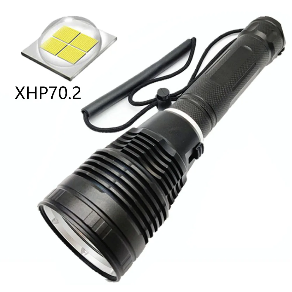 XHP70 LED Scuba Diving Flashlight Underwater 100M Torch Diver Lantern 26650 Submarine Light Spearfishing Light 1Mode