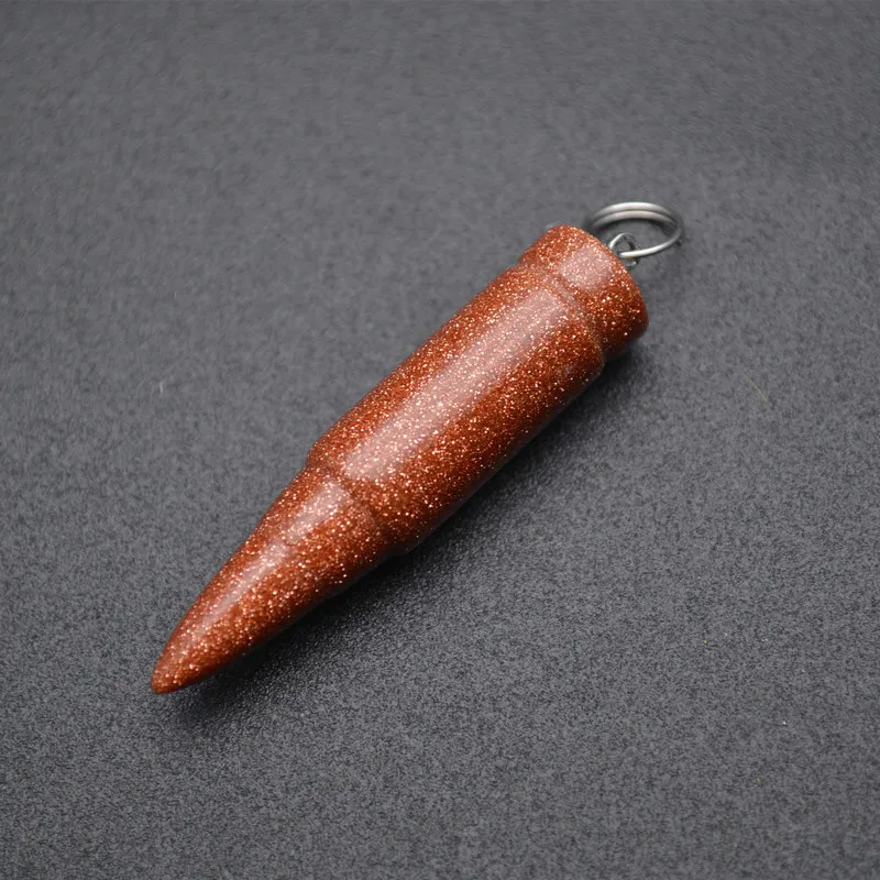 Natural Energy Gemstone Bullet Shape Pendant Fit DIY Necklace for Man Woman Decoration Jewelry Making Supplies