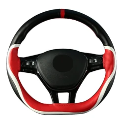 DIY Car Accessories Steering Wheel Cover Soft And Non-Slip High Quality Leather 5 Fashionable Styles 38cm With Needle And Thread