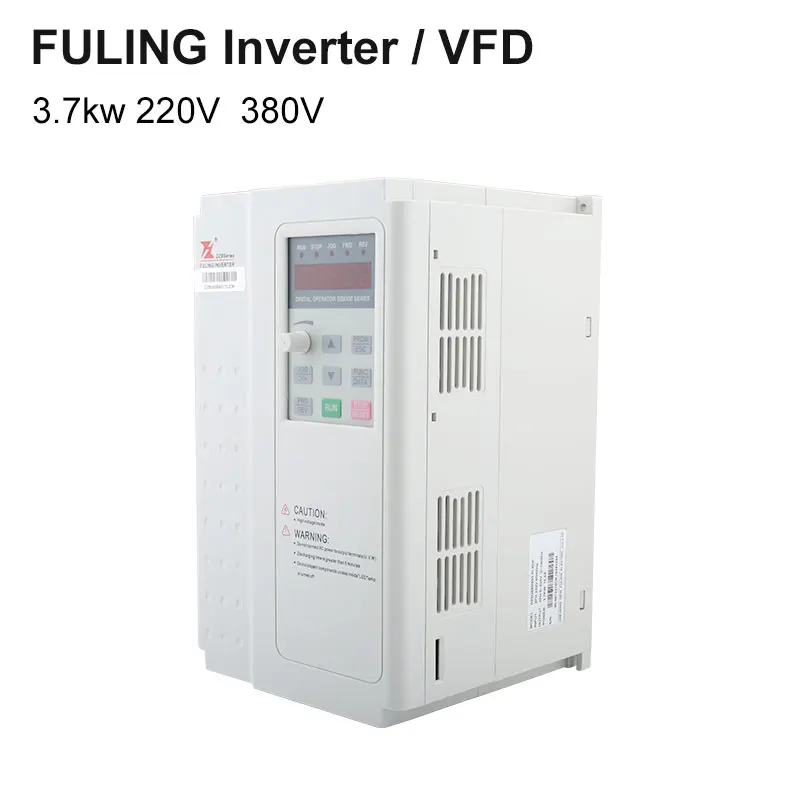 FULING Inverter VFD 3.7 KW 220V 380V Variable Frequency Drive 7A Current, CNC Milling Machine Spindle Motor Speed Control