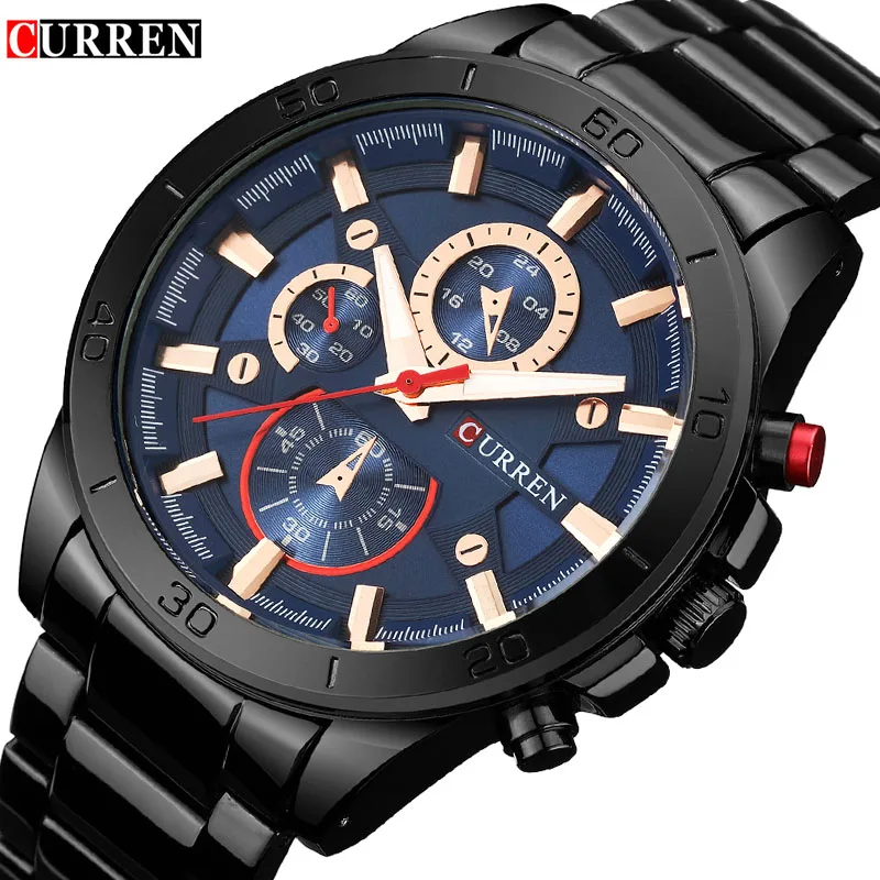 CURREN Men Watches Top Brand Luxury Men Military Wristwatches Full Steel Men Sports Watch Waterproof Relogio Masculino Montre