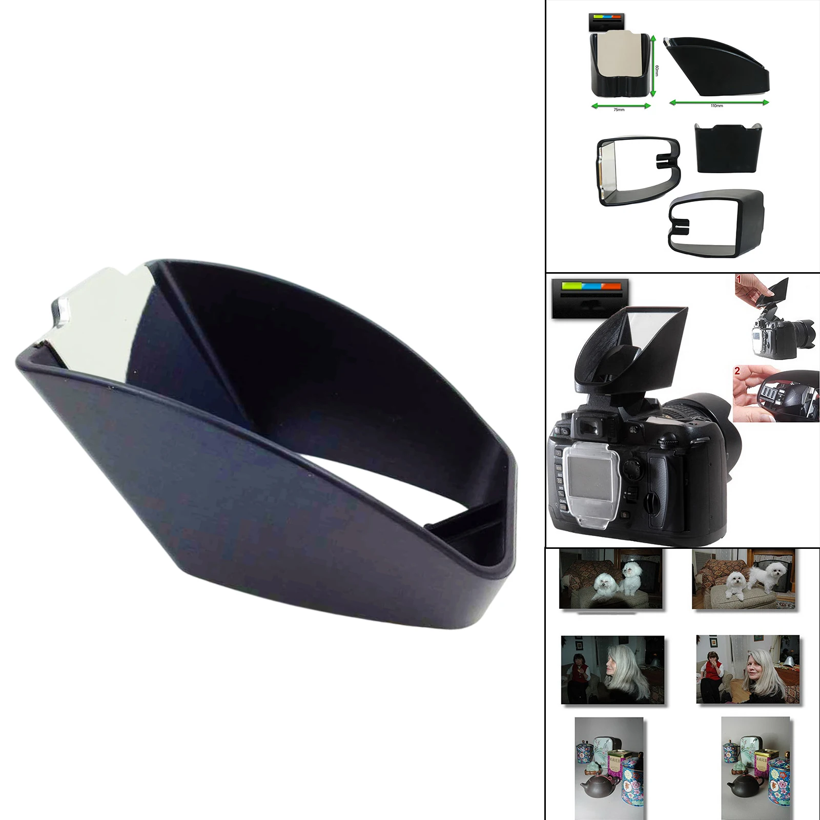 Hot Shoe Light Tipper Flash Diffuser Reflector Scene Illuminator Soften Harsh Flashes for Canon D90 7D 5D 70D 100D 600D Camera