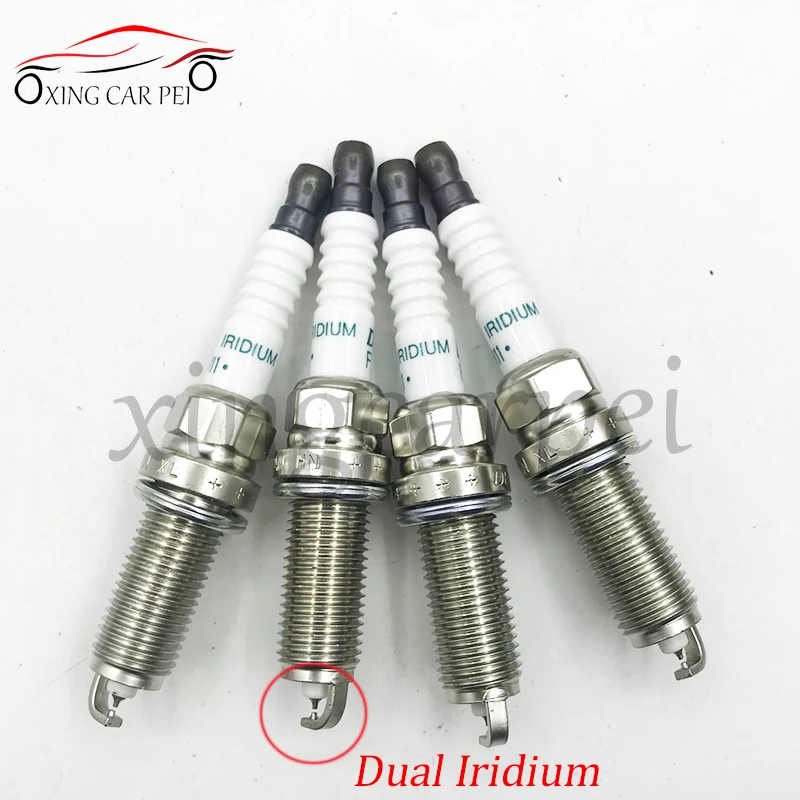 4× Dual Iridium Spark Plug FXE20HR11 22401-JD01B for Nissan MICRA NOTE QASHQAI SENTRA TIIDA X-TRAIL RENAULT KOLEOS I LAGUNA III