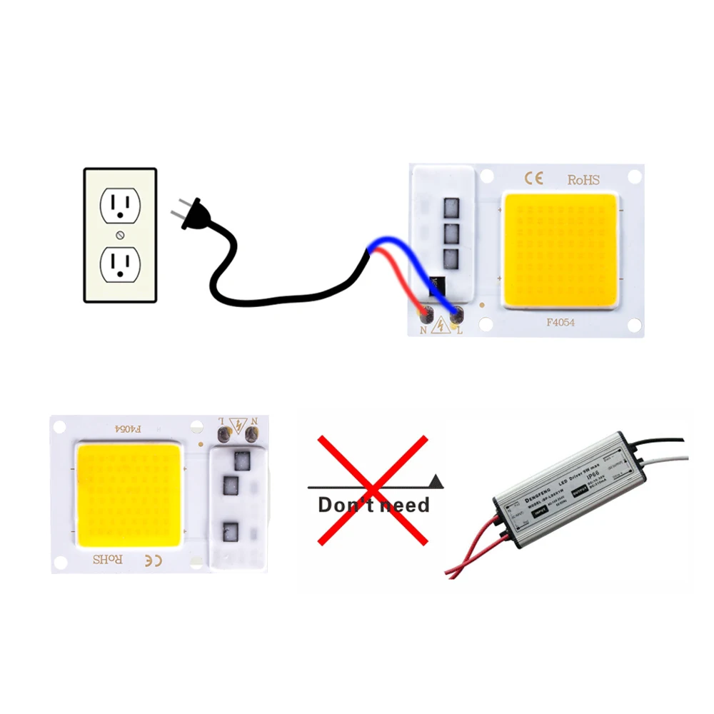 LED COB chip 10W20W30W 220V COB inteligentny IC bez sterownika źródło światła LED chip wysokiej jasności reflektor reflektor Diy oświetlenie