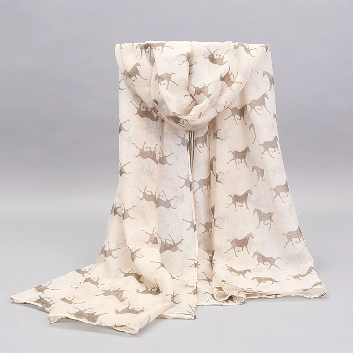 1Piece Balinese Scarf Fox Cat Pattern Scarf Spring And Autumn Fashion Scarf