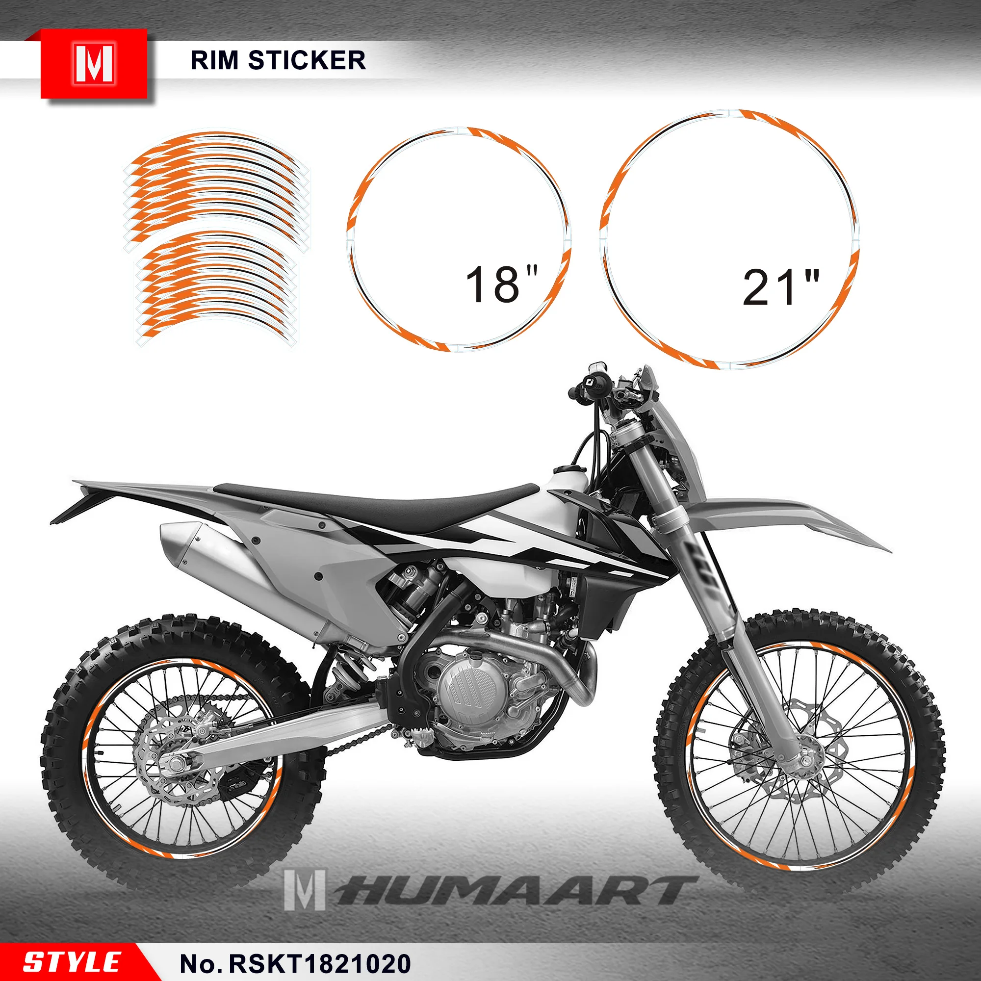 HUMAART Motocross Rim Protective Tape 21'' 18'' Custom Decal Cool Sticker for Beta RR / Husaberg TE FE / TE300i FE501 / WR YZ