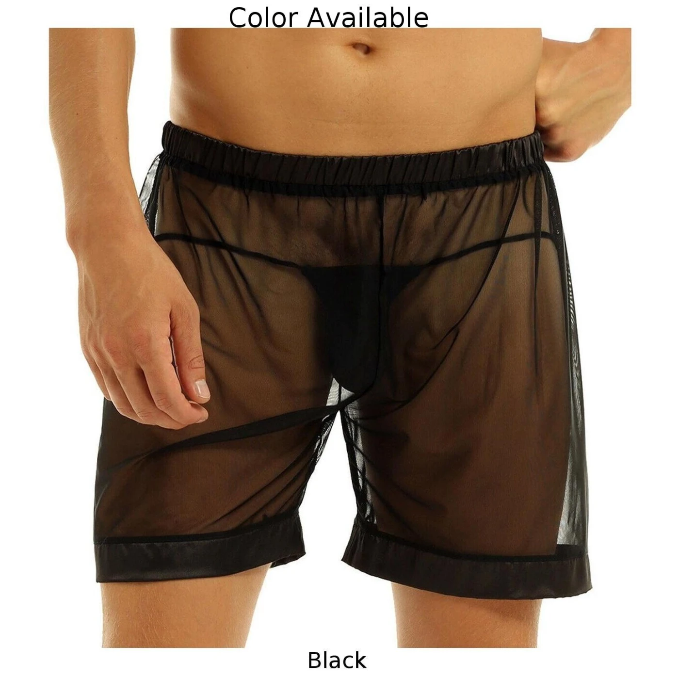 Men\'s Sexy Underwear Summer Hollow Out Ultra Thin Underpants Perspective Breathtable Mesh Shorts Transparent Homme Panties