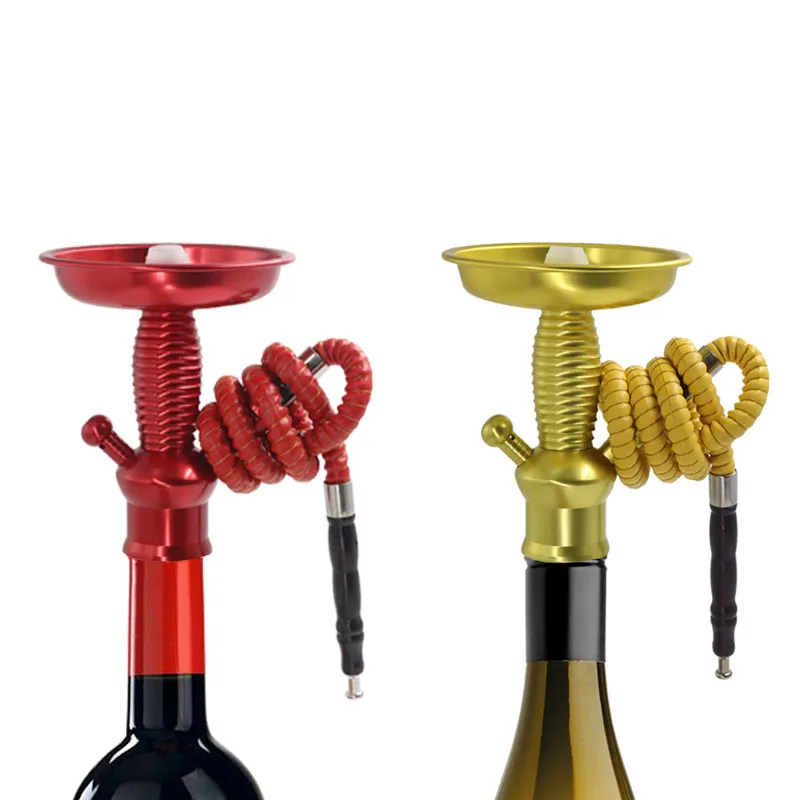 SY 1set Aluminum Hookah Shisha Bottle Top Hookah Stem Kit for Champagne / Wine Bottle Large Hookah ChiCha Accessories