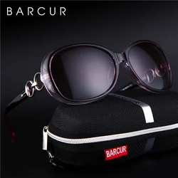 BARCUR Polarized Vintage Women Sunglasses Round Gradient Sun glasses Women UV400 gafas oculos de sol masculino