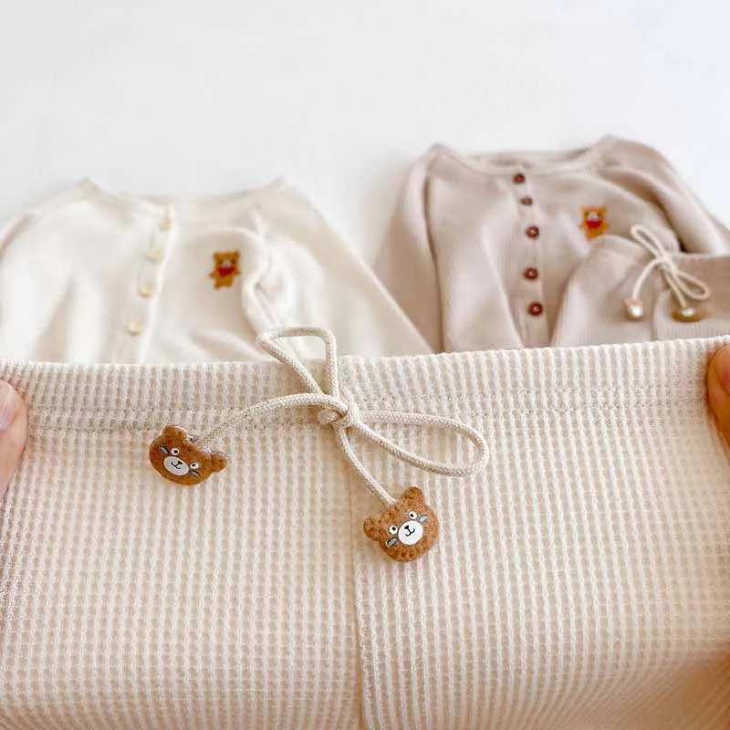 MILANCEL Spring Baby Clothes Bear Cardigan and Pants 2Pcs Casual Boy Sets Long Baby Girls Suit