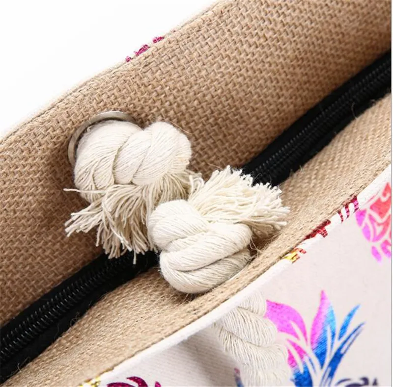 2023 Printed Flowers Large Size Beach Canvas Shoulder Bags Casual Large Size Holiday Bags Cross Body Shopping Bags Fruit Tote