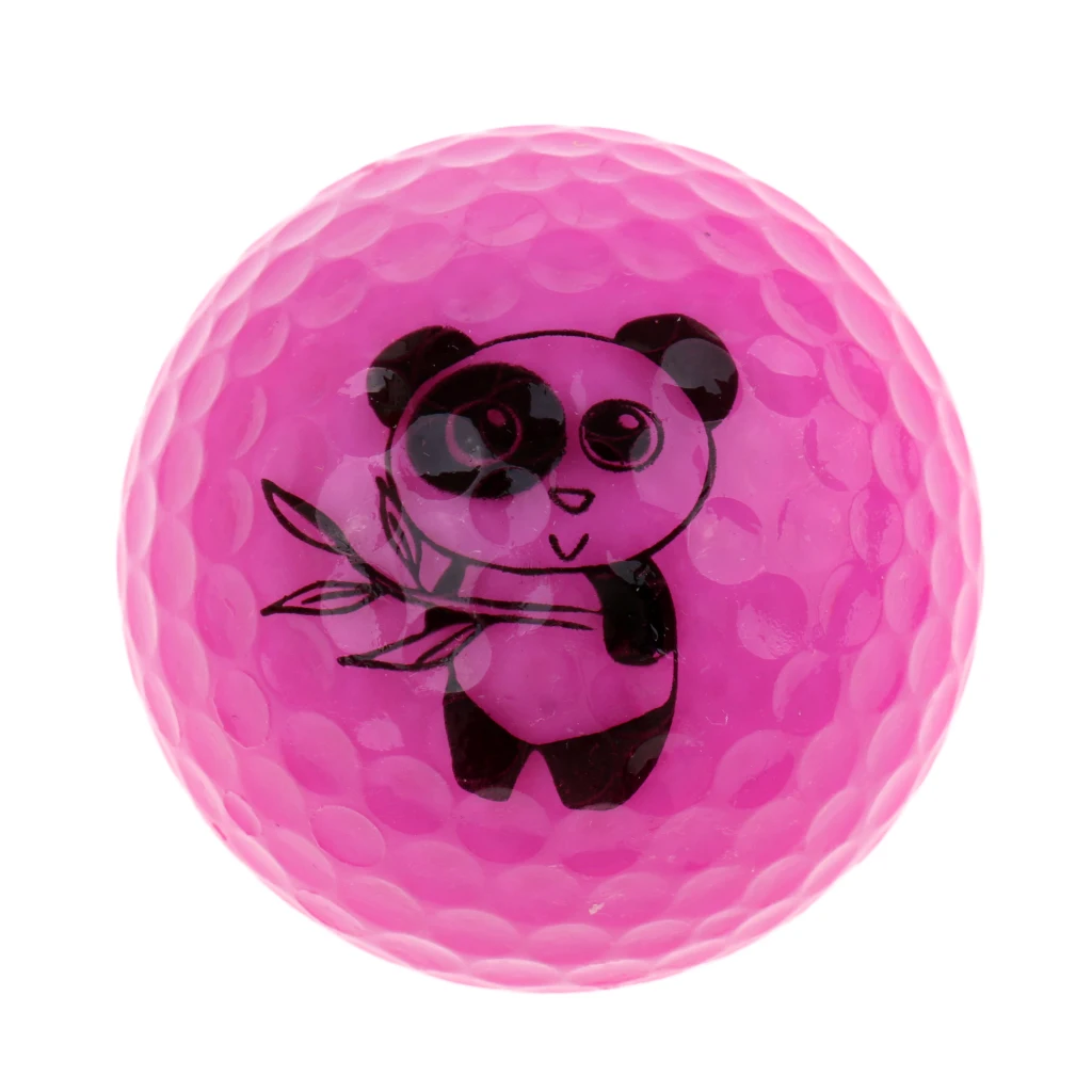 MagiDeal Durable Golf Driving Range Practice Ball Double Layer Distance Golf Ball Cute Panda Patterns - Choice of Colors