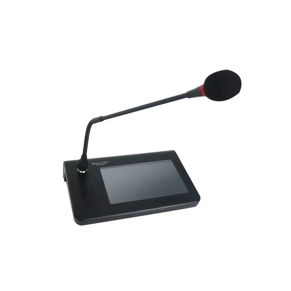 

TCP IP Network Remote Desktop Gooseneck PC Microphone with 7" Touch Screen for ME PA System Live Speech,Zone Paging,Broadcast