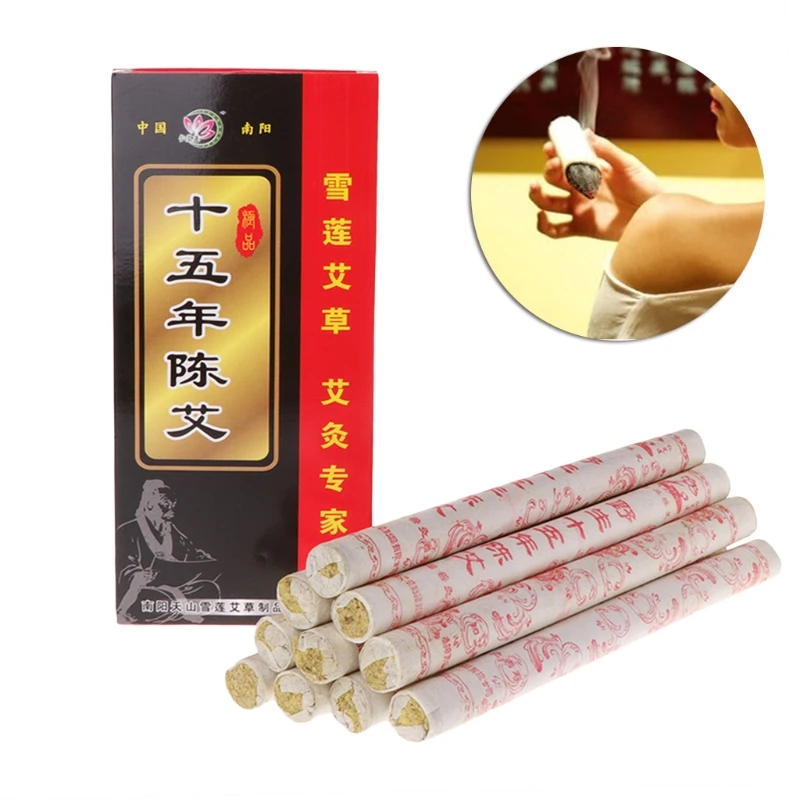 10Pcs 15 Years Aging Moxa Roll Stick Moxibustion Acupuncture Massage Therapy New U2JD