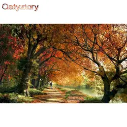 GATYZTORY 60x75cm Frame DIY Painting By Numbers Handmade Unique Gift Autumn Scenery Paint By Number Home Decor Art Craft Kits