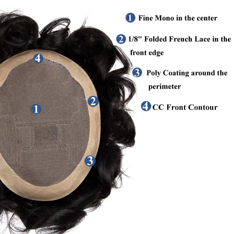 男性のためのオナニー,自然な人間の髪の毛のシステム,男性のかつら,7インチの保護,送料無料