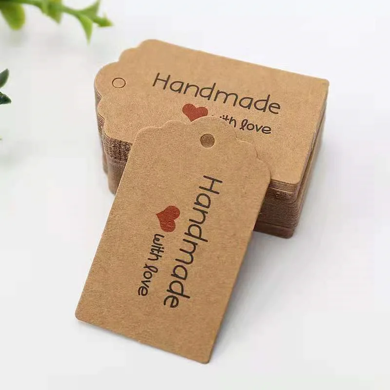 

1000pcs/Lot Kraft Paper Label Baking Packaging Label Card Thank You Wedding Party Paper Hanging Price Tag Display Card Wholesale