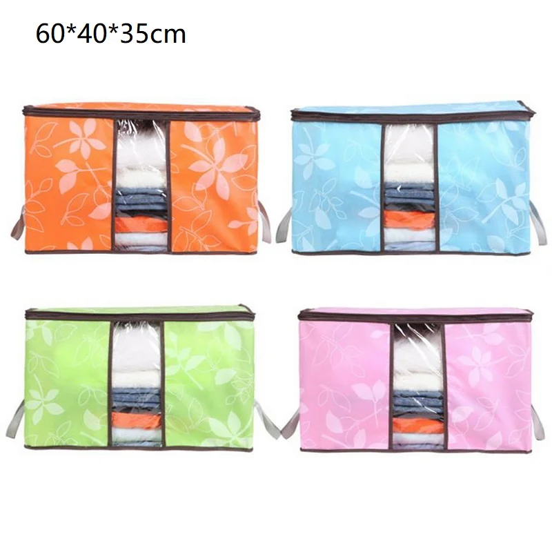 Foldable Storage Bag Clothes Blanket Quilt Organizer Stroage Bag Non-woven Travel Luggage Organizer Bag