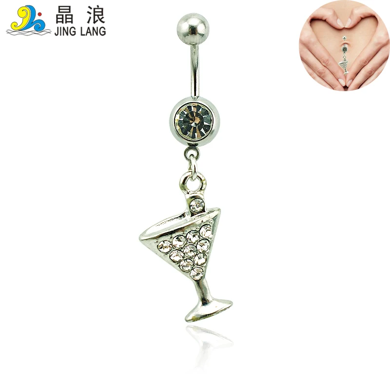 JINGLANG New Belly Button Rings 316L Stainless Steel Barbell Alloy Zipper Leaves Navel Piercing Jewelry