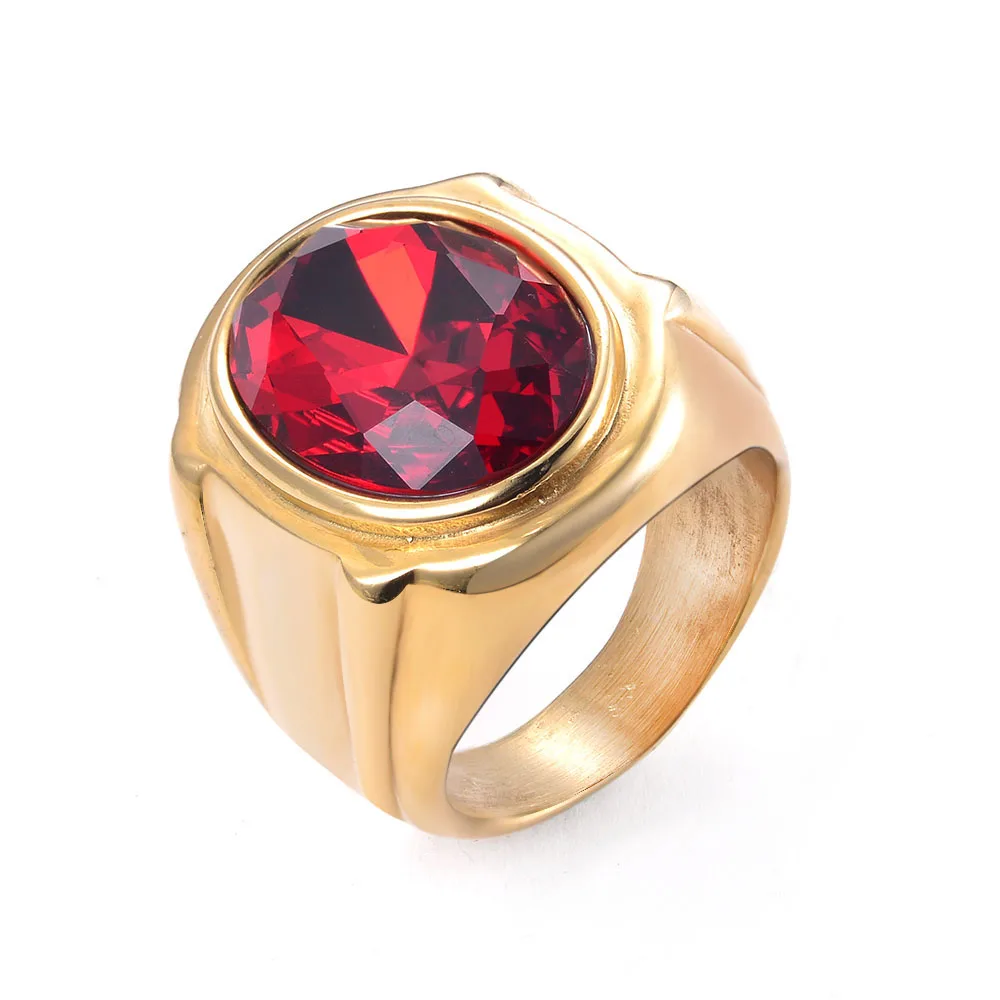 SDA Creative Rings for Men Inlaid With Red Stone Fashion Punk Style Jewelry Gifts Wholesale