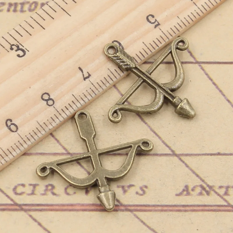 20pcs Charms crossbow 26x25mm Tibetan Bronze Silver Color Pendants Antique Jewelry Making DIY Handmade Craft