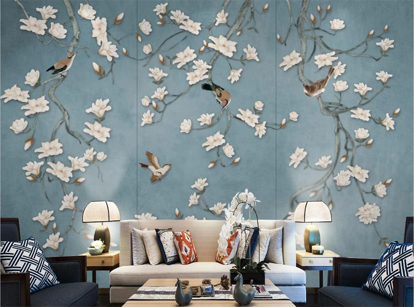 

beibehang Custom Photo Wallpaper Flower and Bird Art Murals Living Room TV Sofa Bedroom Home Decor Papel De Parede wall stickers