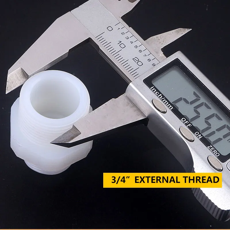 1/2 ''ذكر إلى 3/4" أنبوب ملولب خارجي تركيب البلاستيك النايلون قطر تغيير 20-25 مللي متر مستقيم ربط حوض السمك RO تصفية المياه