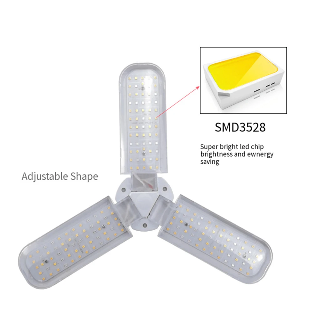 Imagem -02 - Foldable Full Spectrum Led Grow Light Planta Crescente Luz Phytolamp Bulb Plantas de Interior Flower Seedling E27 24w 36w 48w