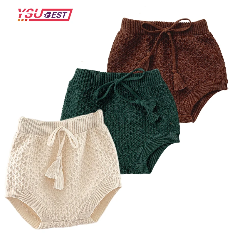 Pantaloncini in PP lavorati a maglia bambino ragazza ragazzi primavera maglia Bloomer stile europeo americano moda Baby Bloomers pantaloni per