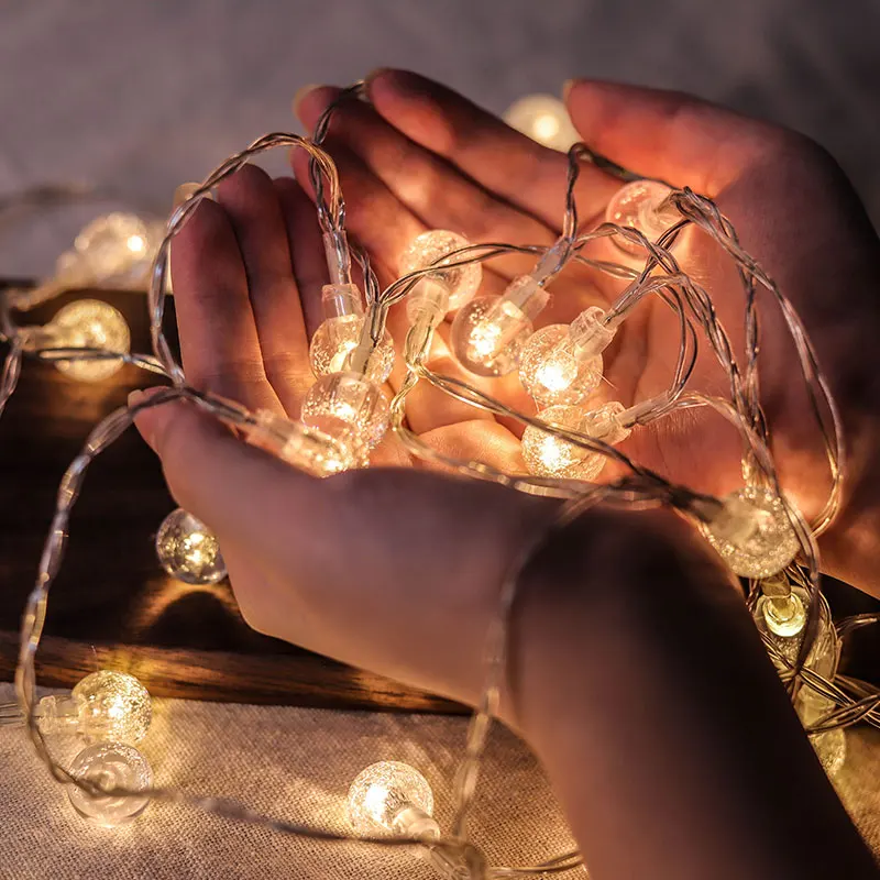 Guirlande lumineuse Led Gypsophila à bulles, éclairage de vacances, batterie, alimentation USB, décoration d\'intérieur pour noël et mariage