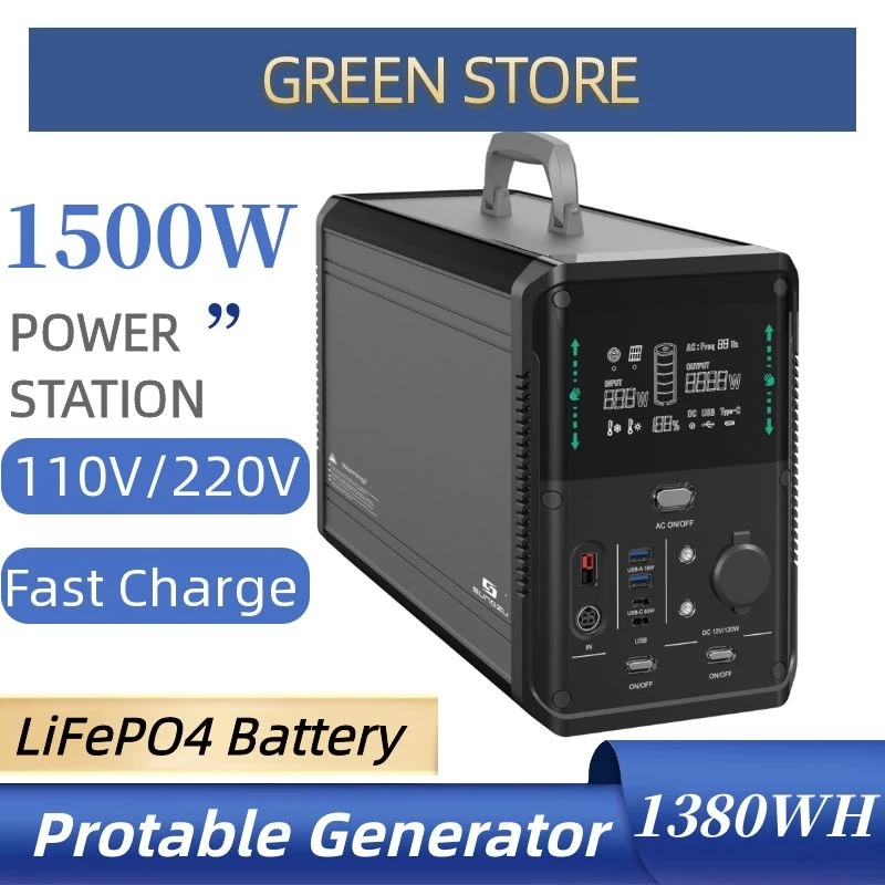 Outdoor 220V 1500W Portable Solar Power Generator Solar Power Station For Camping Solar Systems