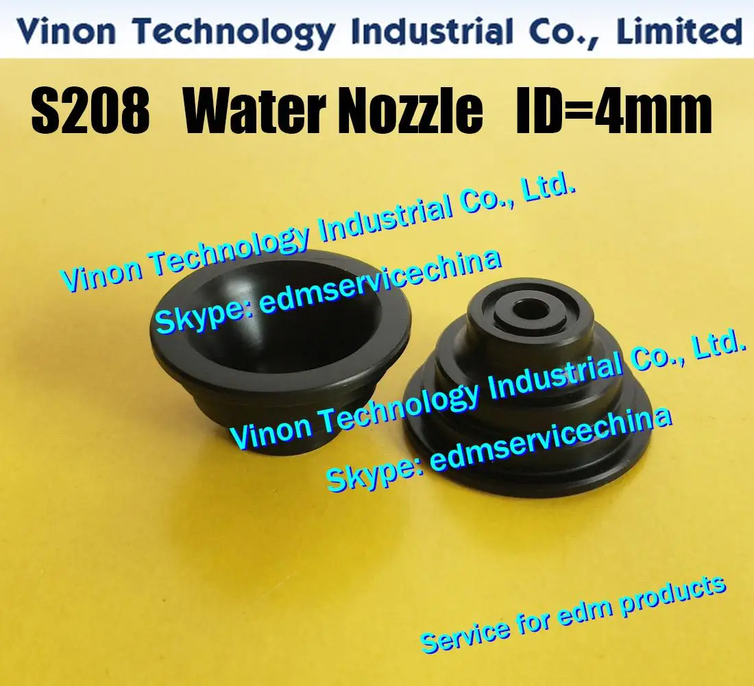 (2pcs/set) ID=4mm S208 Water Nozzle Lower (with groove, without o-ring) for Sodic k A350,A500 WEDM machines Flushing nozzle