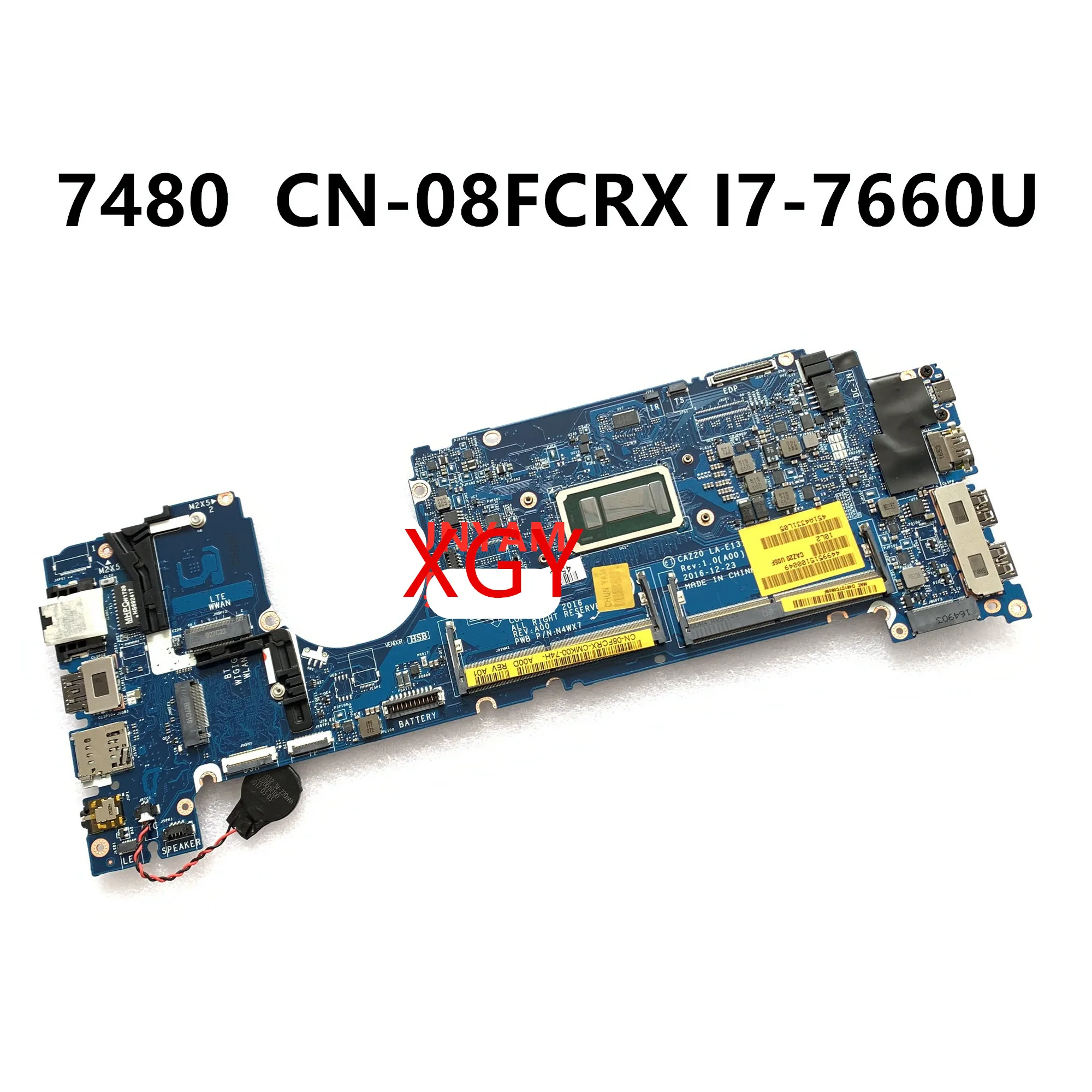 

CAZ20 LA-E131P для материнской платы DELL Latitude 7480 8FCRX 08FCRX CN-008FCRX I7-7660U 100% тест в порядке