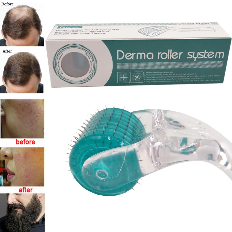 192 Real Needle Dermaroller Face Skin Care Derma Roller For Beard Scalp Hair Growth and Acne Scar MTS Microneedling Mesotherapy