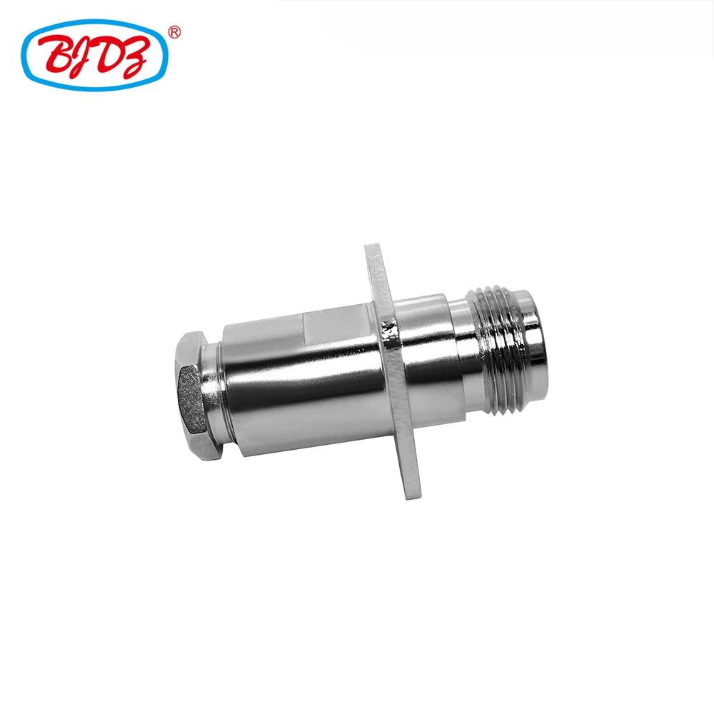 Free Shipping 5 PCS N Female Clamp Flange 4 Holes RF Connector for RG214 Cable