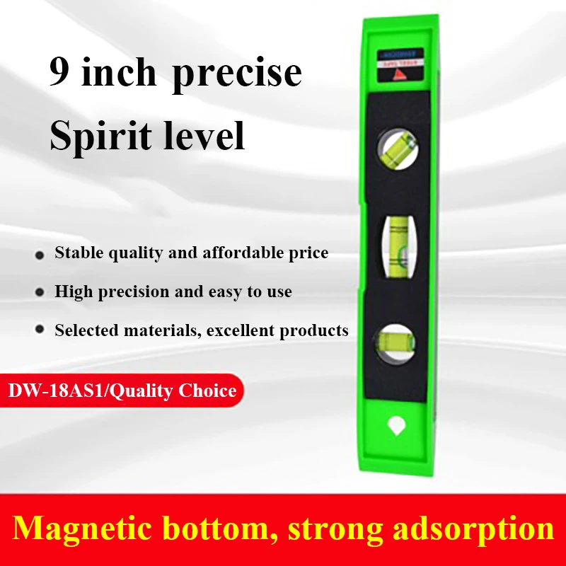 3 Bubble Spirit Level Portable Level Ruler 9 Inch Magnetic Torpedo Level and Ruler abs Vertical Horizontal Bubble Level Tool