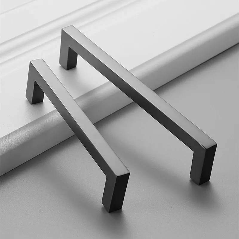 Cabinet Handles Kitchen Door Handles Drawer Knobs Aluminum Alloy Wardrobe Door Handles Brushed Modern Style Hardware