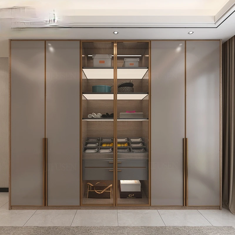 Modern light luxury shoe cabinet cloakroom shut-off cabinet whole house custom-made large wardrobe overall custom-made