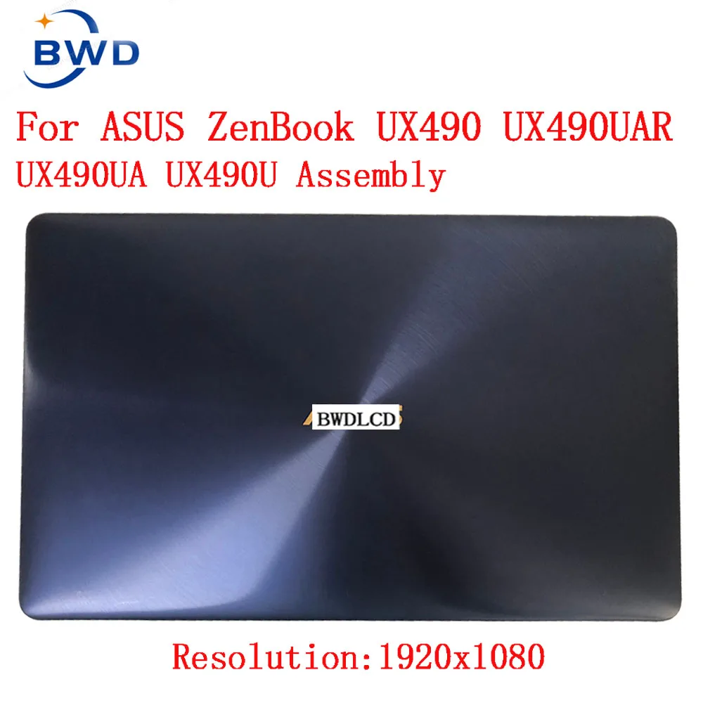 Dla Asus ZenBook 3 Deluxe UX490 ux490u UX490UA LCD szklany panel wyświetlacza ekran kompletny montaż lcd z pokrywą
