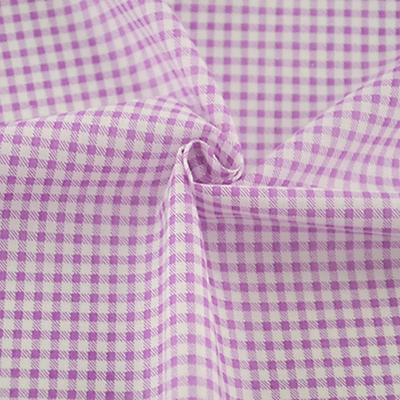 Rosa und weiß karierter Baumwollstoff zum Nähen von Steppdecken, Puppenzubehör, Material, Patchwork-Stoff im Meterware, dünn – Detail 30