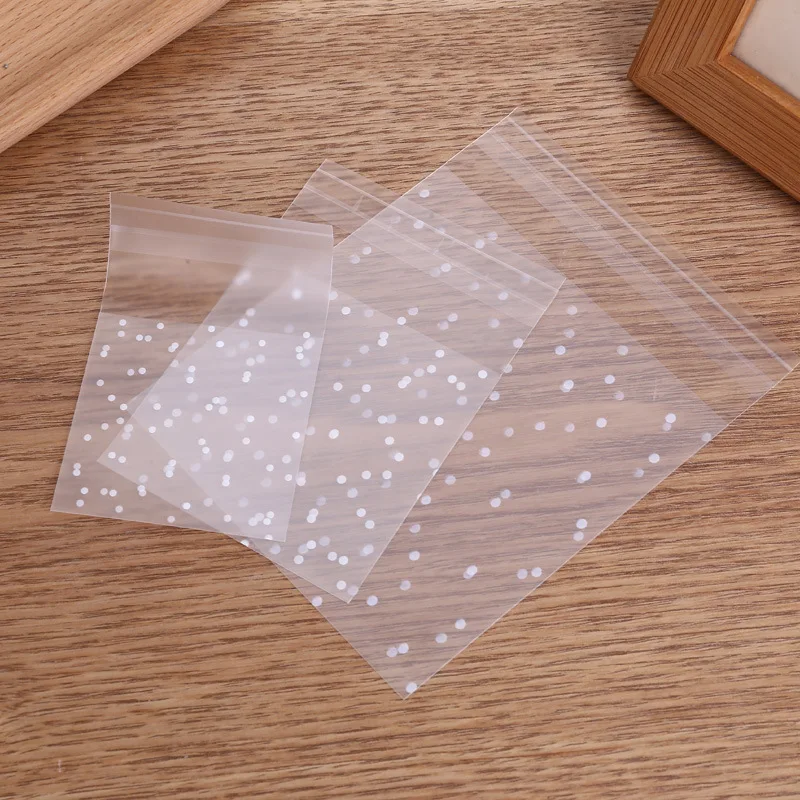 100PCs Transparent Dot Bags Small Ziplock Food Packaging Bags Clear Fresh-keeping Dustproof Reclosable Candy Cookie DIY Storage