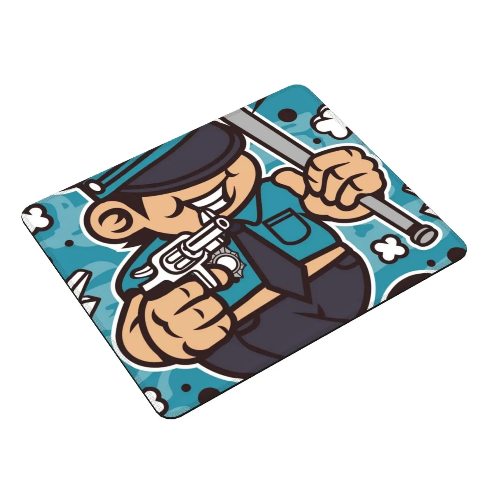 Police Cartoon Mouse Pad DIY Print Police Skater Box Skater Constabulary Fuzz Force Law Heat Policemen