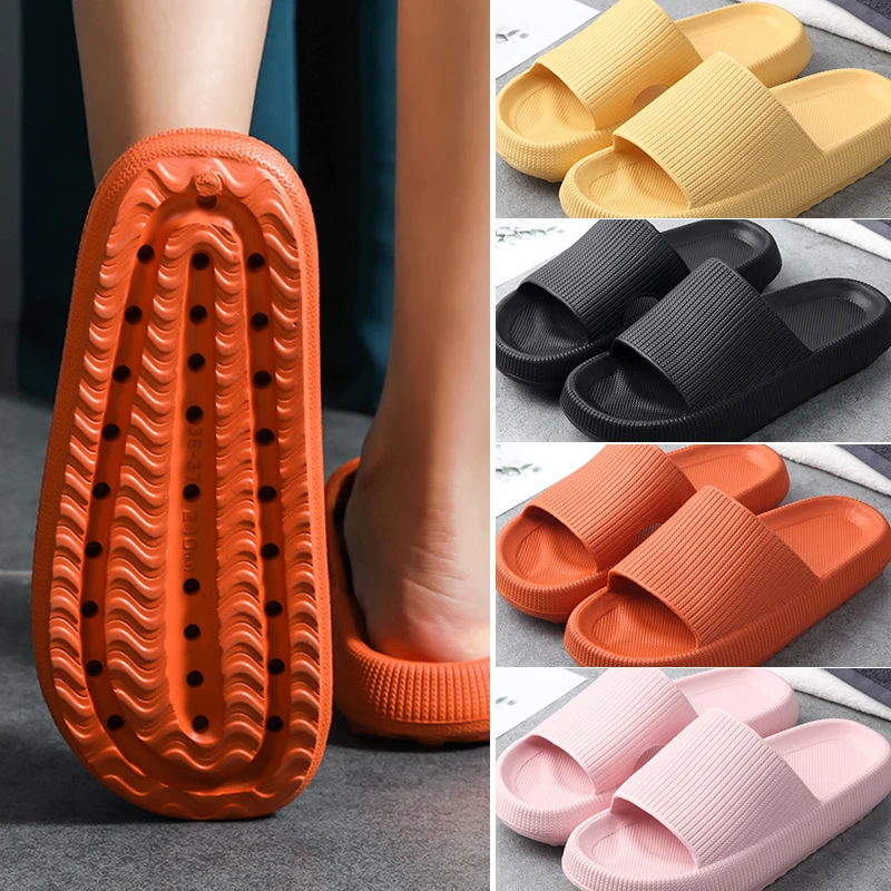 Women Thick Platform Slippers Indoor Bathroom Slipper Soft Eva Anti-Slip Couples Home Floor Slides Ladies Summer Shoes