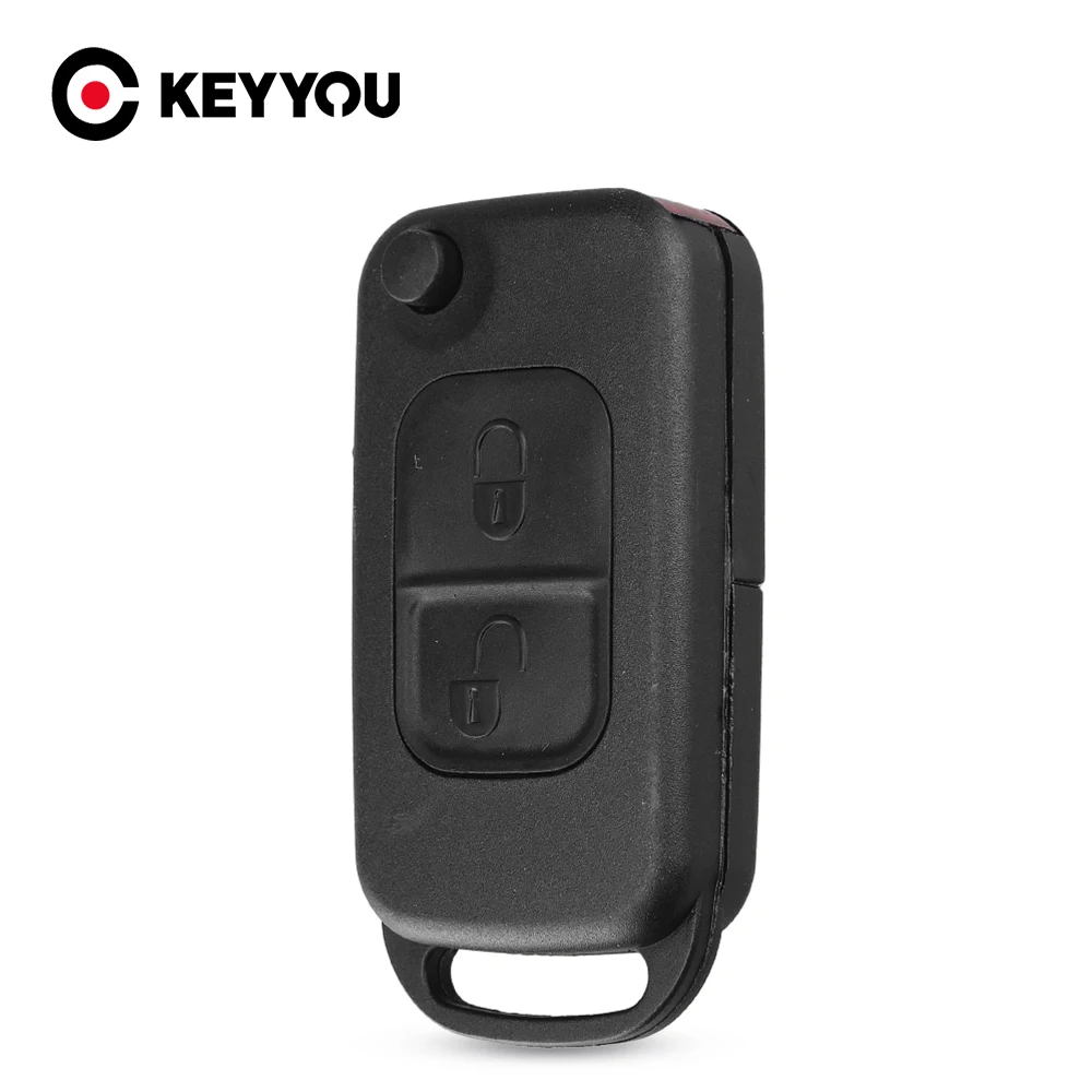 KEYYOU For Benz Key Shell Flip Folding For Mercedes Benz W168 W124 W202 W210 W211 W203 Remote Car Key Case Fob Replacement Cover