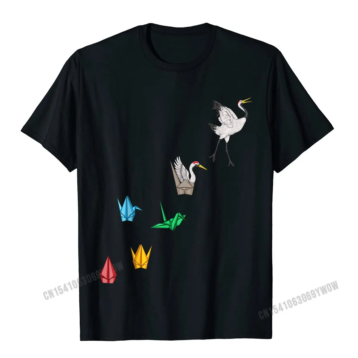 Origami Paper Crane Japanese Culture Bird Lover T-Shirt Camisas Men Fashion Young Top T-Shirts Cotton Tops Tees Personalized