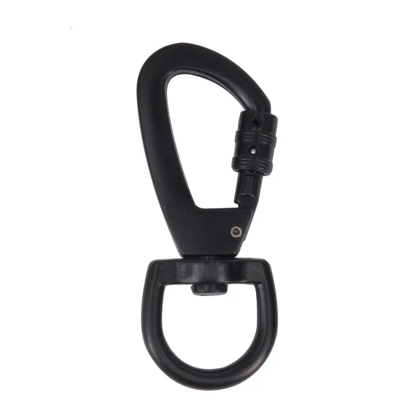 Multifunctional D-type Buckle Auto Locking Carabiner With Swivel Rotating Ring For Outdoor Keychain Pet Leash Hook Accessories