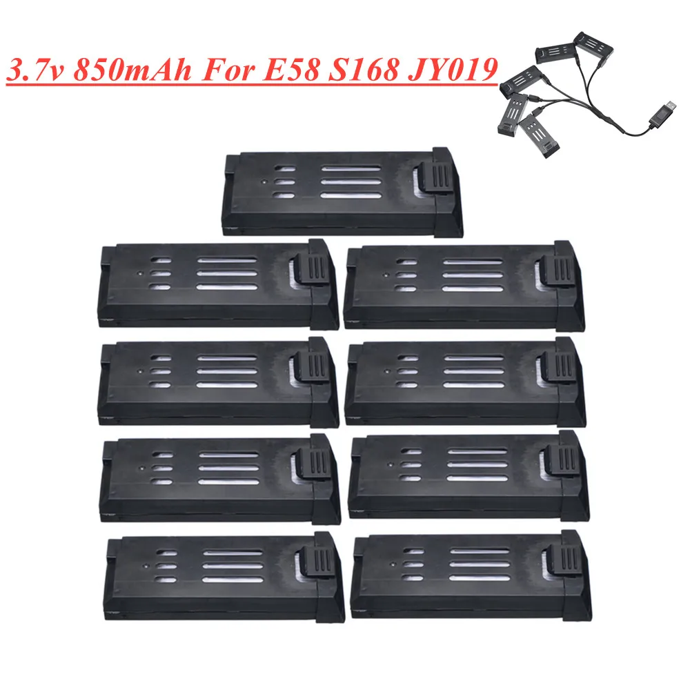 Batería 3,7 V 600 MAh Para Dron E58 S168 JY019 JD-19 – Pack De 3 Con Cable De Carga USB, Ligera Y Recargable